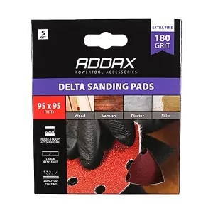 TIMCO Delta Sanding Pads 180 Grit Red - 95 x 95mm