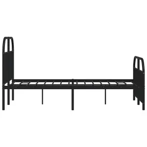 Berkfield Metal Bed Frame with Headboard and Footboard Black 120x200 cm