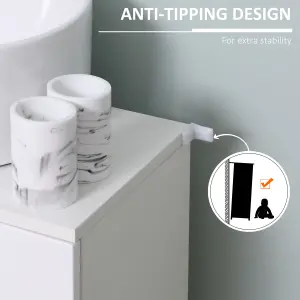 kleankin Bathroom Pedestal Under Sink Cabinet with Storage Shelf Double Door