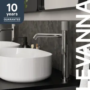 GoodHome Levanna XL Chrome effect Round Basin Mixer Tap