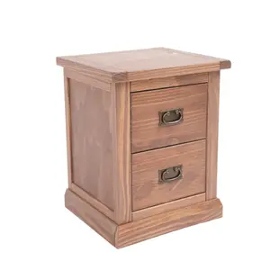 Tirolo 2 Drawer Bedside Table Brass Drop Handle