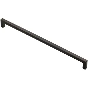 2x Square Block Handle Pull Handle 330 x 10mm 320mm Fixing Centres Matt Black