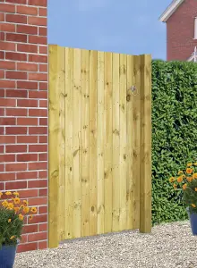 CARLA Flat Square Top Single Timber Gate 1050mm Wide x 1800mm High - Tongue & Groove Close Boarded CA34