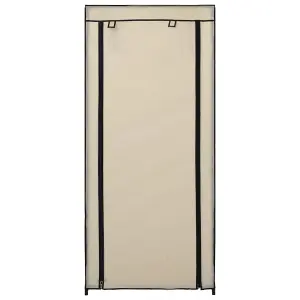 Shoe Cabinet with Cover Cream 58x28x106 cm Fabric