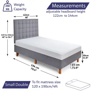 Divan Bed With Headboard & Mattress Small Double Divan Base Bed - Hybrid Mattress