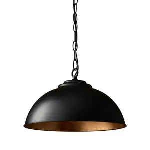 Anson Lighting Austin Pendant light finished in Matt black and gold leaf