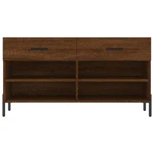 Berkfield Shoe Bench Brown Oak 102x35x55 cm Engineered Wood