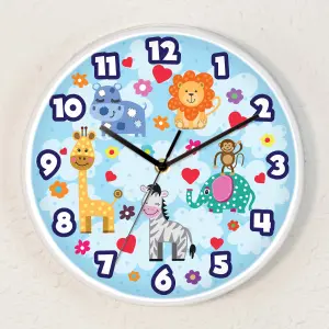 Walplus Happy Animals Children Clock - 25 cm / 9.8 in