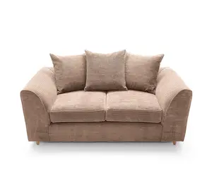 Jumbo Brown Cord 2 Seater Sofa for Living Room with Thick Luxury Deep Filled Cushioning