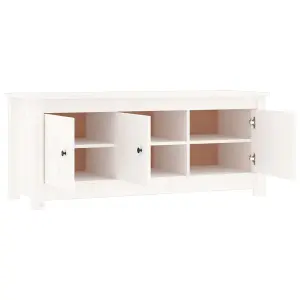 Berkfield Shoe Cabinet White 110x38x45.5 cm Solid Wood Pine