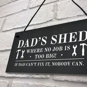 Dads Shed Sign Hanging Garden Plaque Gift For Dad Fathers Day Funny Gift For Him