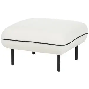 Boucle Sofa with Ottoman White TONSBERG