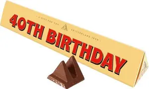 Toblerone Happy 40th Chocolate Bar With Sleeve 3650