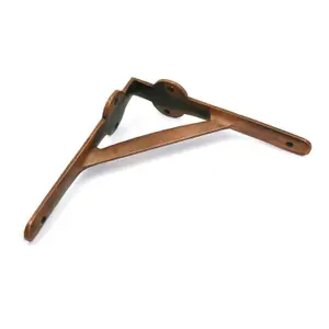 Oakcrafts - Pair of Antique Cast Iron Gallows Shelf Brackets in a Copper Finish - 210mm x 210mm