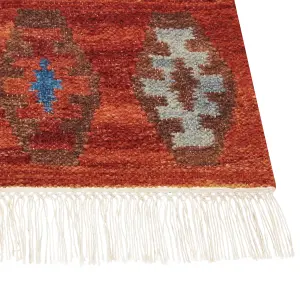 Wool Kilim Area Rug 140 x 200 cm Multicolour VOSKEHAT