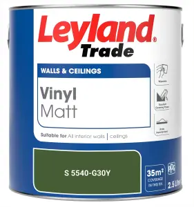 Leyland Trade Vinyl Matt Walls & Ceilings Emulsion Paint (S 5540-G30Y) 2.5L