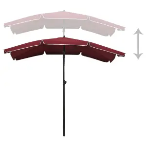 Berkfield Garden Parasol with Pole 200x130 cm Bordeaux Red