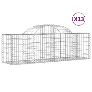 Berkfield Arched Gabion Baskets 13 pcs 200x50x60/80 cm Galvanised Iron