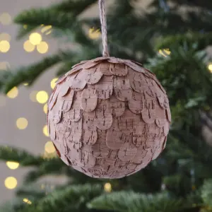 Natural Cork Round Bauble (D) 95mm