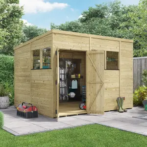 BillyOh Switch Tongue and Groove Pent Wooden Shed - 10x8 Windowed - 11mm Thickness