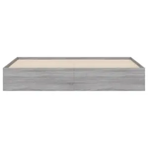 Berkfield Bed Frame with Drawers without Mattress Grey Sonoma 180x200 cm Super King