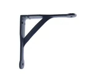 Oakcrafts - Pair of Antique Cast Iron Gallows Shelf Brackets in Epoxy Black Finish - 150mm x 150mm