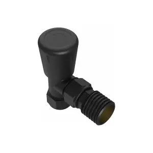 Rinse Bathrooms Angled Towel Radiator Valves Round 15mm for Towel Rail Radiator Black