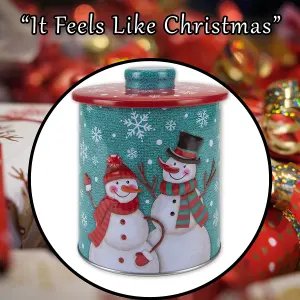 Christmas Biscuit Tin Xmas Themed Designs X 1 15.5cm Christmas Themed