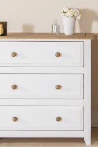 White 3 drawer chest of drawers, Capri furniture range