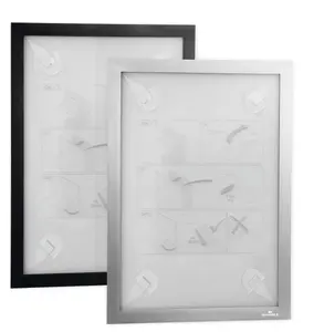 Durable DURAFRAME Wallpaper Self Adhesive Magnetic Signage Frame - A4 Silver