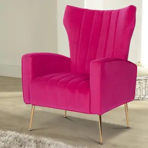 Velvet Pink Talia Accent Chair