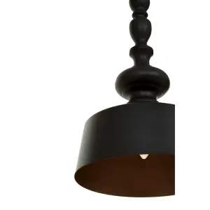 Interiors by Premier Leni Black Matte Iron Pendant Light