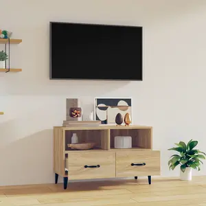 Berkfield TV Cabinet Sonoma Oak 80x36x50 cm Engineered Wood