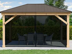 Meridian Gazebo 12ft x 16ft (3.7m x 4.9m) with Mesh Kit