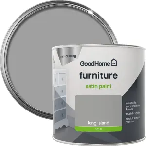 GoodHome Long island Satin Furniture paint, 500ml