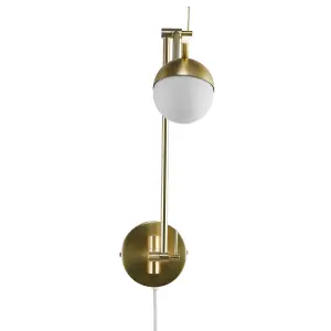 Nordlux Contina Indoor Living Dining Bedroom Metal Wall Light in Brass (Diam) 12.5cm