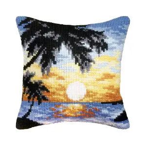 CUSHION SUNSET - Cross Stitch Kit: Cushion: Large: Sunset - Orchidea