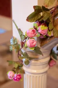 Best Artificial 7ft Silk Pink Mini Rose Garland Decoration