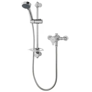 Triton Dene Mini Mixer Shower Sequential Thermostatic Exposed Chrome + Riser Kit