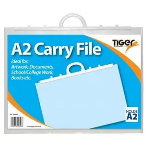 Tiger Stationery Handle A2 Carry File Clear (One Size)