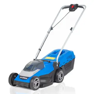 Hyundai 40V Lithium-Ion Cordless Battery Powered Roller Lawn Mower 33cm Cutting Width With Battery and Charger HYM40Li330P