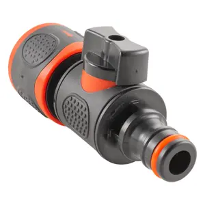 garden watering hose /irrgation flow control valve male-femaleclick-lock/ thread (FEMALE-MALE CLICK-LOCK)