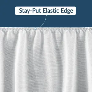 Double Elastic Fitted Terry Mattress Protector, Mattress Cover Stretches up to 30cm Deep, Machine Washable Mattress Topper