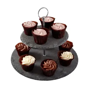 Maison by Premier Slate 2 Tier Round Cake Stand