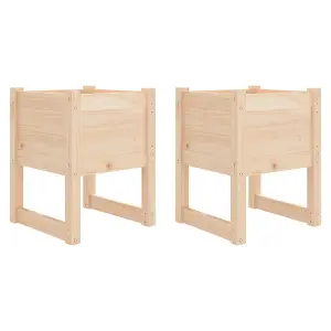 Berkfield Planters 2 pcs 40x40x52.5 cm Solid Wood Pine