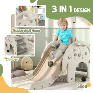 AIYAPLAY 3 in 1 Kids Slide for 1-3 Years, Elephant-Themed Indoor Slide