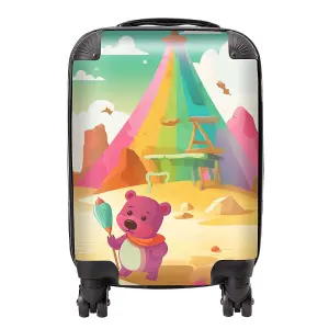 Purple Bear On A Beach Holiday Suitcase - Mini Cabin