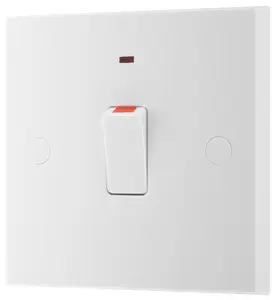 BG 20A Rocker Raised square Control switch with LED indicator Gloss White