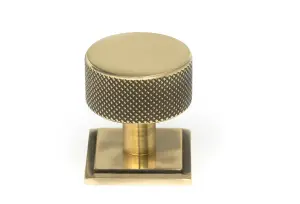 From The Anvil Aged Brass Brompton Cabinet Knob - 32mm (Square)