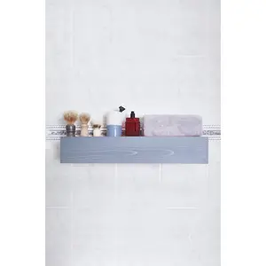 Lulger Floating Shelf with Reclaimed Wood Moonlight Grey / 50cm H x 3cm W x 5.7cm D